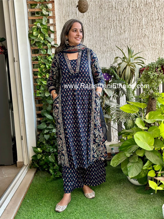 Blue Croatia Detailing Suit