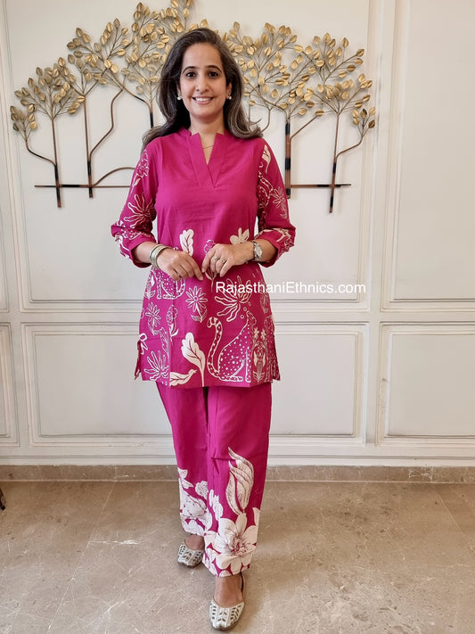 Hot pink co-ord set Pure cotton