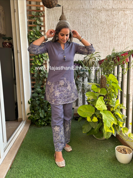 Hand Embroidery Co-Ord Set