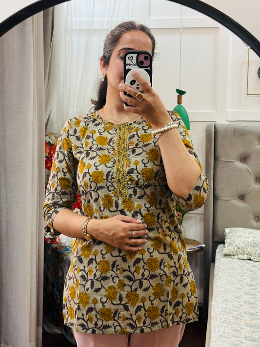 Mustard Short Kurti