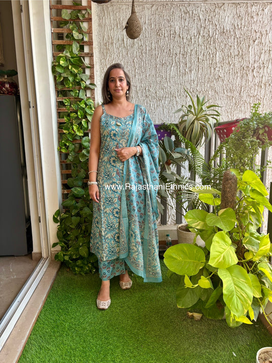 Blue Noodle Strap Suit Set