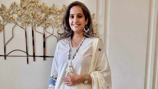 Embroidered Off White Mul Cotton