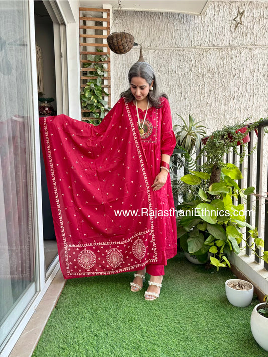 Red Embroidered Suit