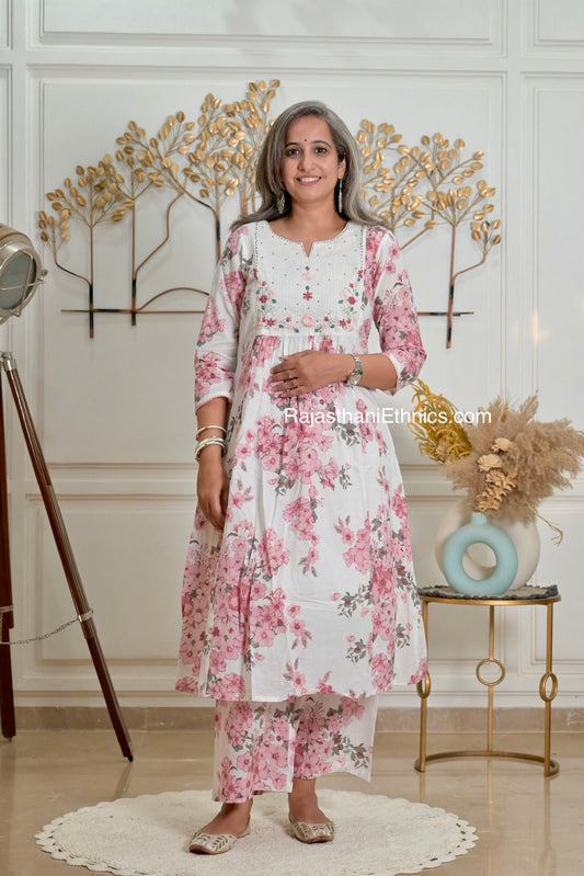 Floral Printed Kurta Set With Lining