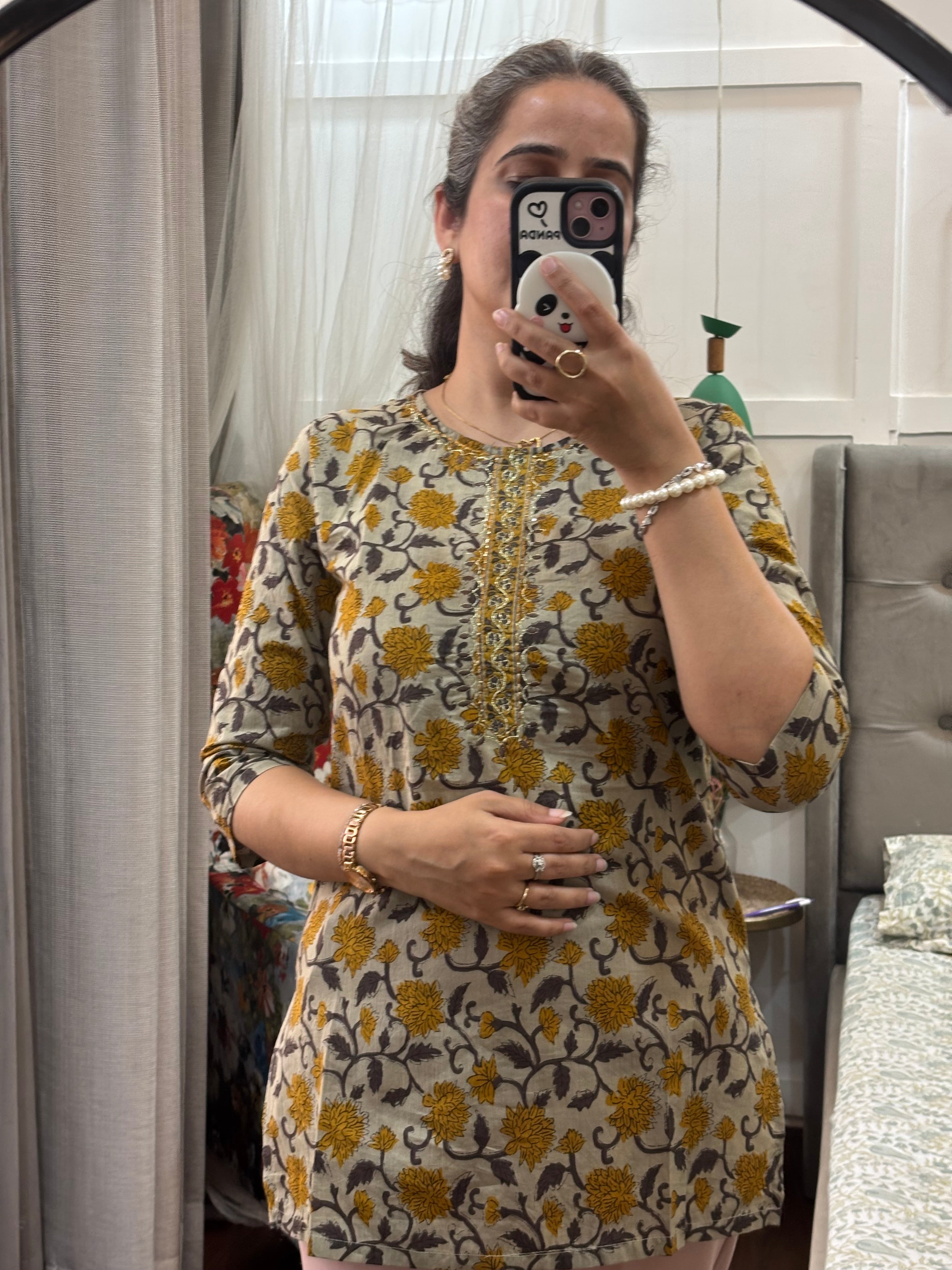 Mustard Short Kurti