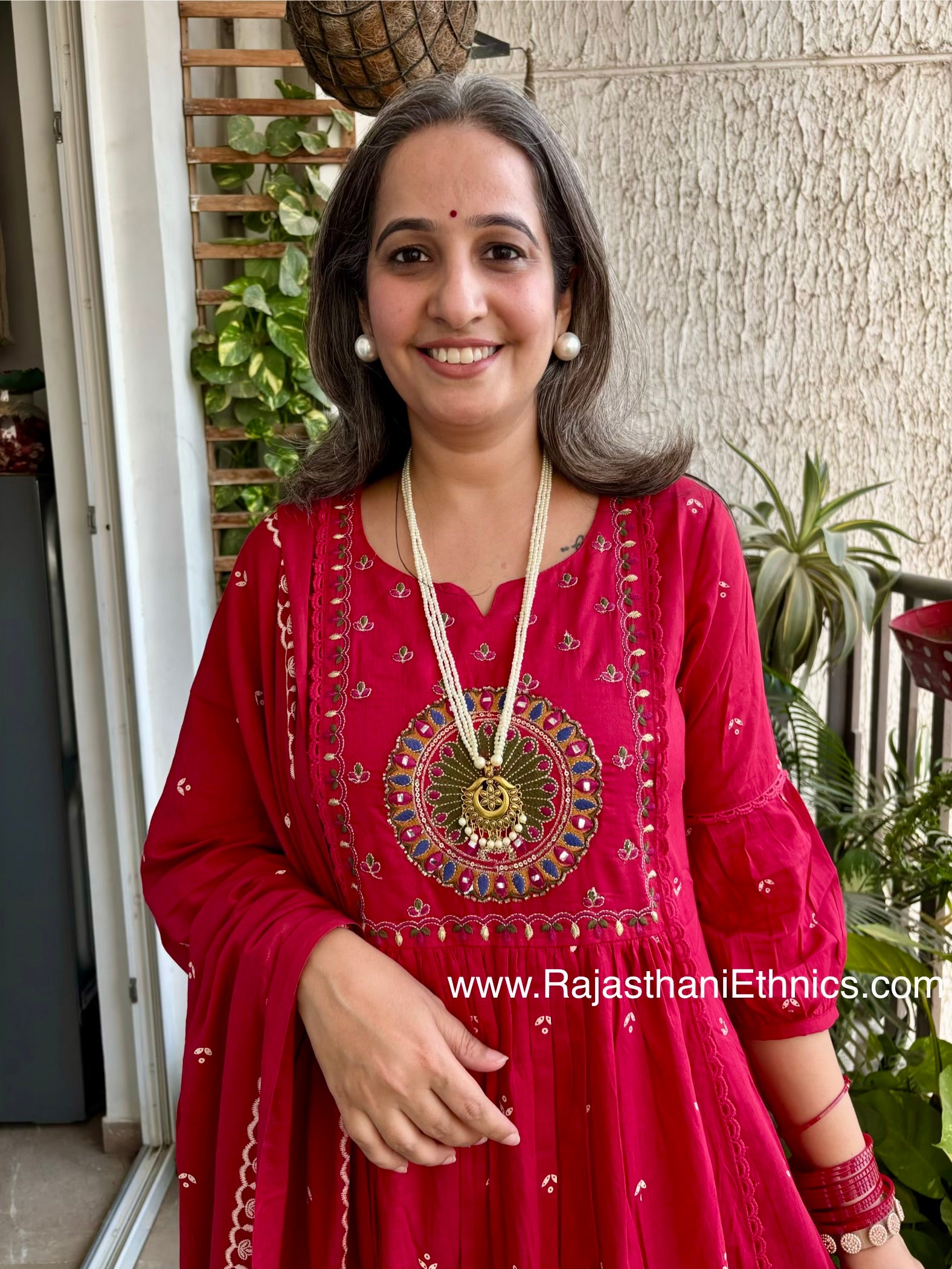 Red Embroidered Suit