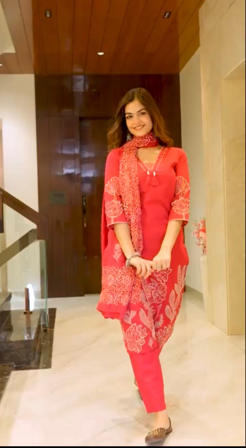 Red Chunni Suit