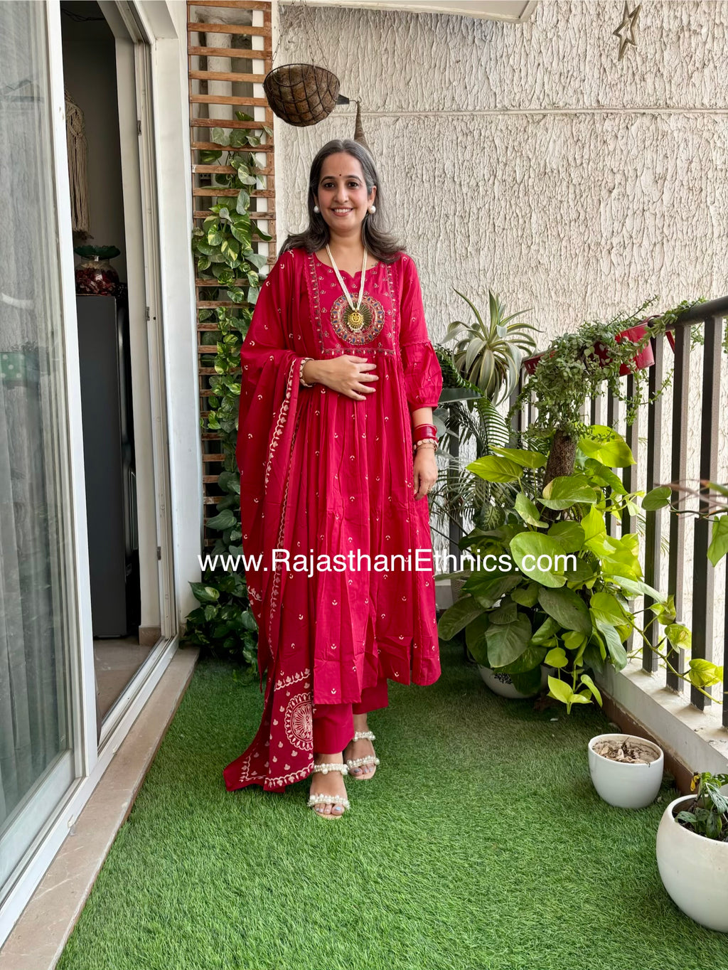 Red Embroidered Suit