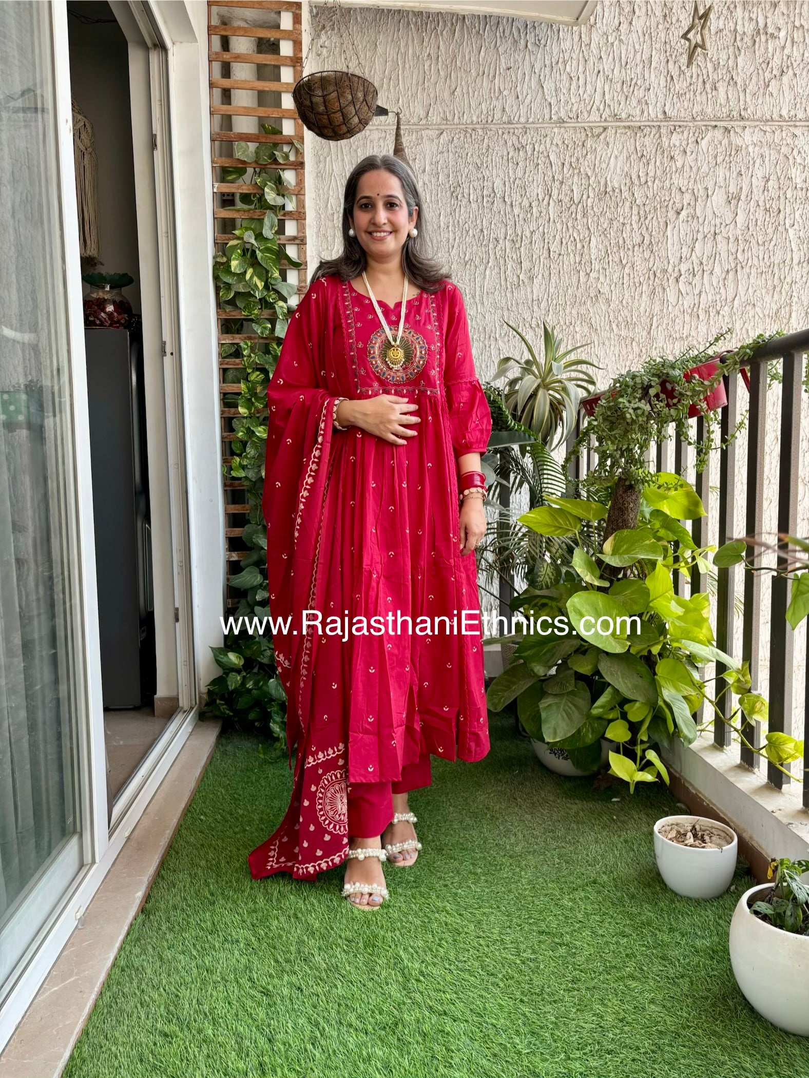 Red Embroidered Suit