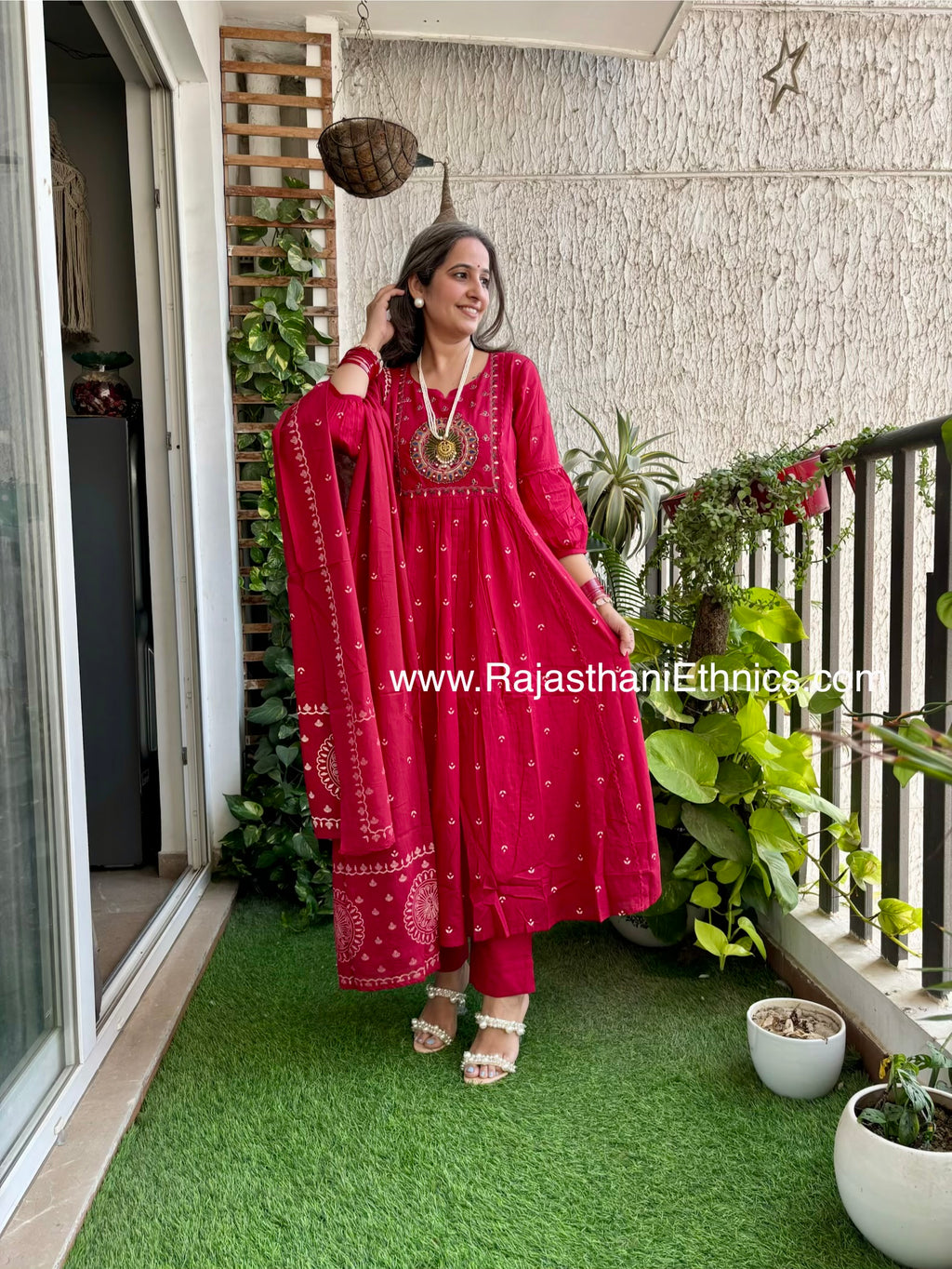 Red Embroidered Suit