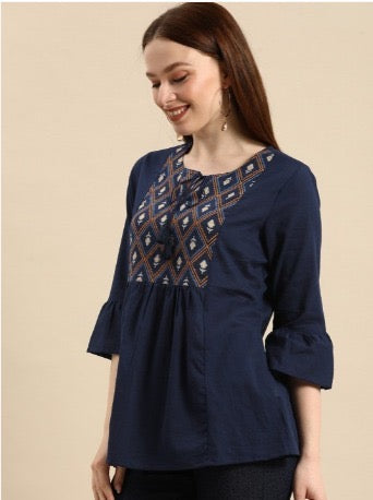 Blue Pure Cotton Top