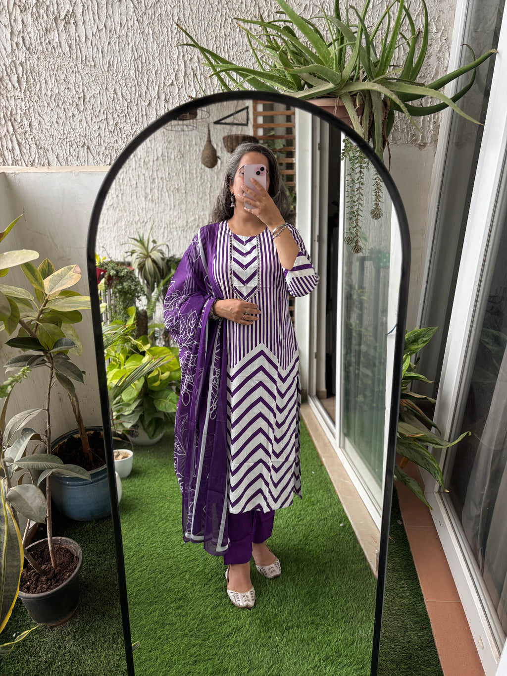 Purple Handwork Suit Set