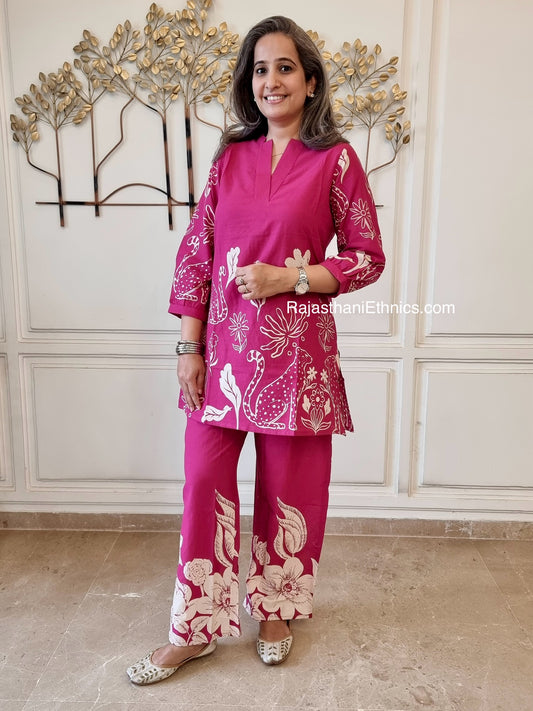 Hot pink co-ord set Pure cotton