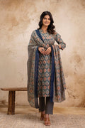 Ajrak Print Suit Set