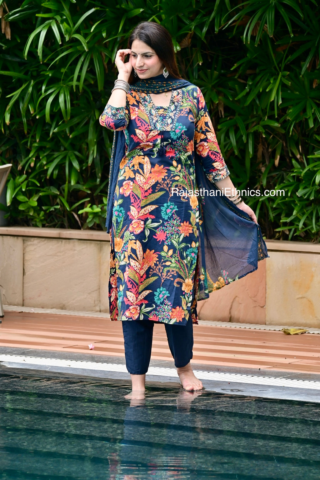 Floral Printed Kurti Set