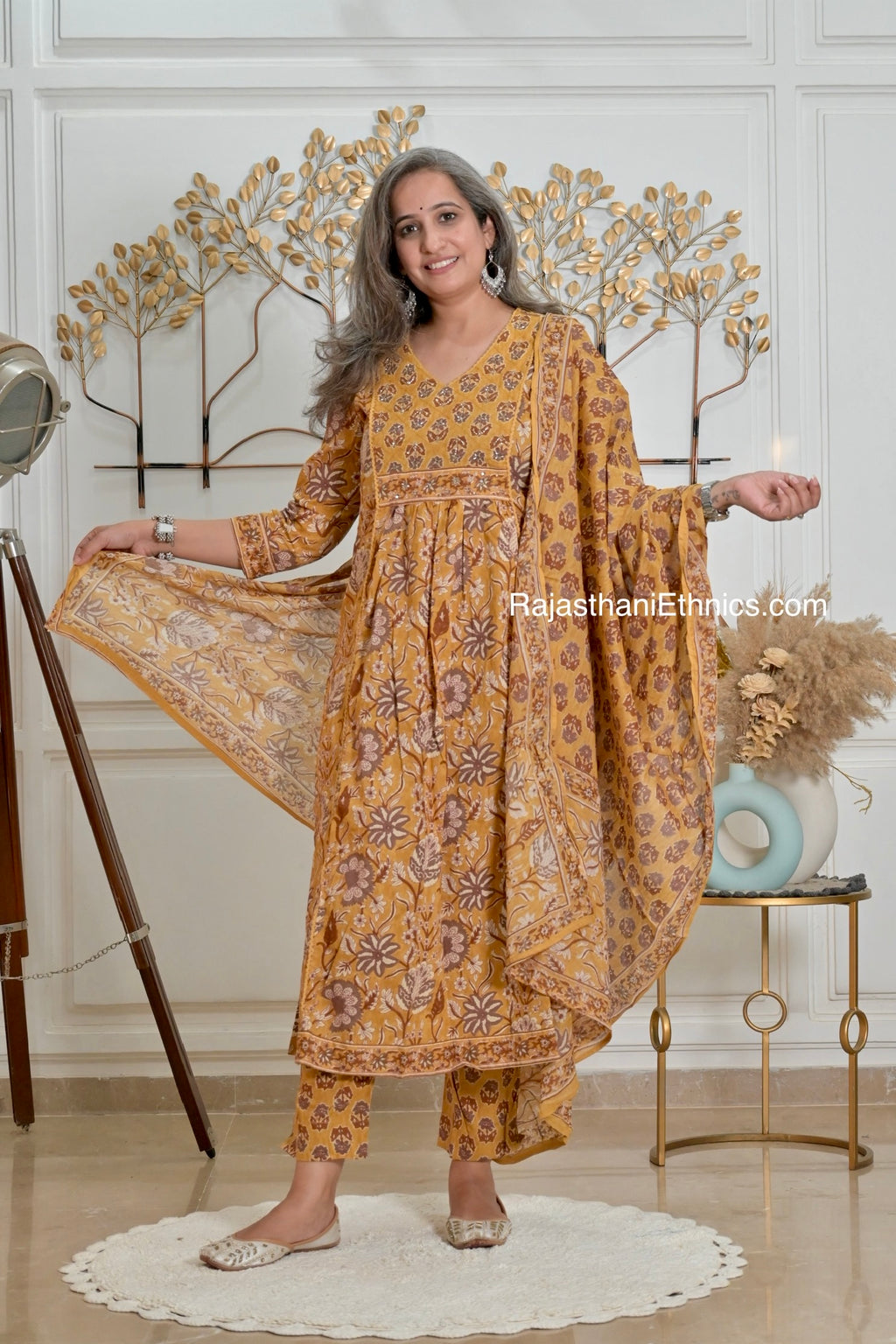 Traditional Rajasthani Printed Kurta Set