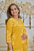 Yellow Printed Kurta Set
