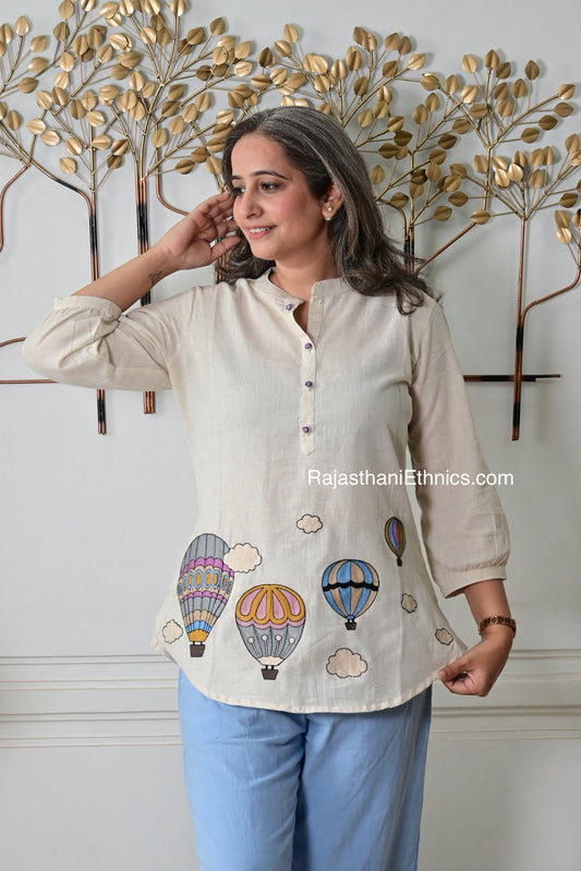 Women's Printed Cotton Kurta Only