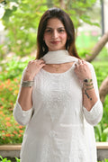 White embroidered Kurti set