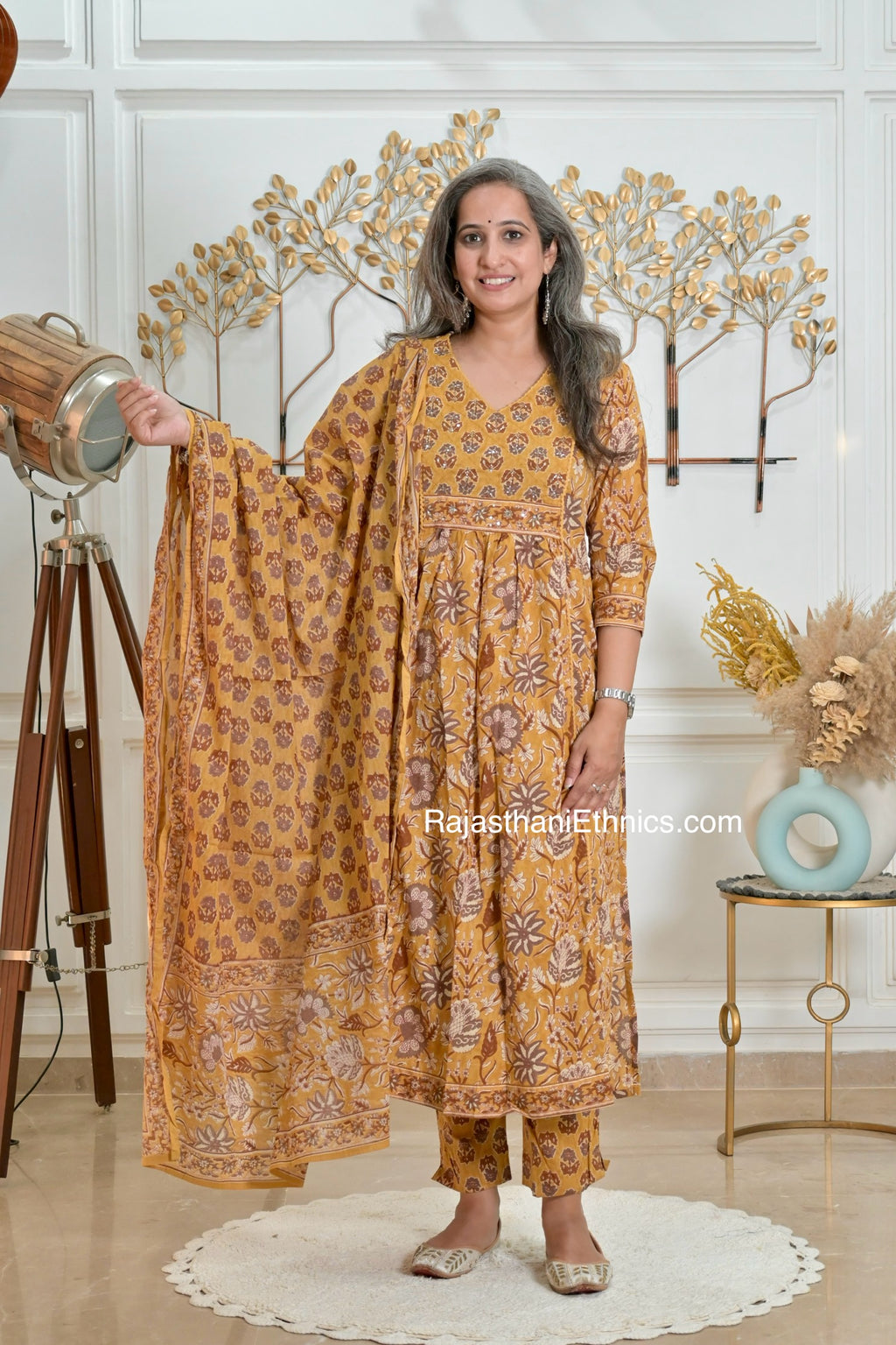 Traditional Rajasthani Printed Kurta Set