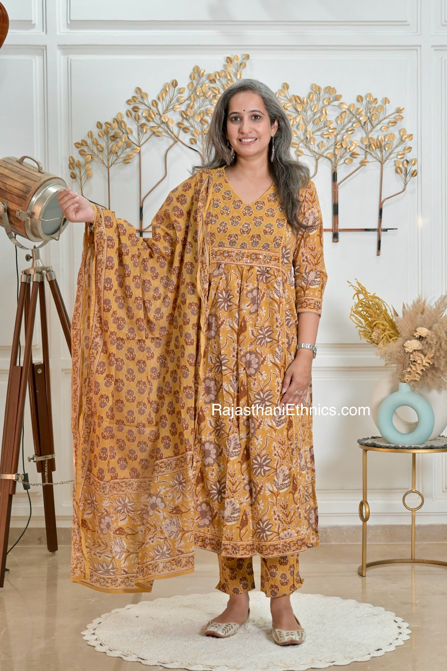 Traditional Rajasthani Printed Kurta Set